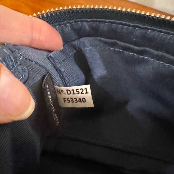 Coach F53340 Pebbled Leather Metallic Blue Large Wristlet/Convertible Mini Bag - Picture 9 of 11